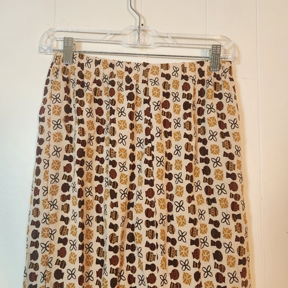 Vintage Made In USA Midi Length Pull-on Skirt Size Medium Tribal Africa Boho - Picture 8 of 16